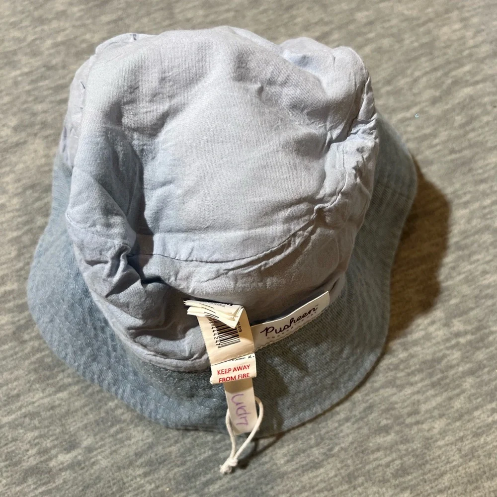 Pusheen The Cat‎ Reserved Kids Light Blue Bucket Hat with Patch 5-9 years denim